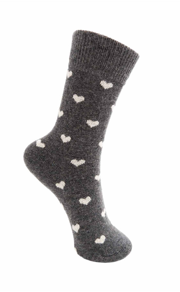 Black Colour Strømper - Cai Heart - Dk. Grey