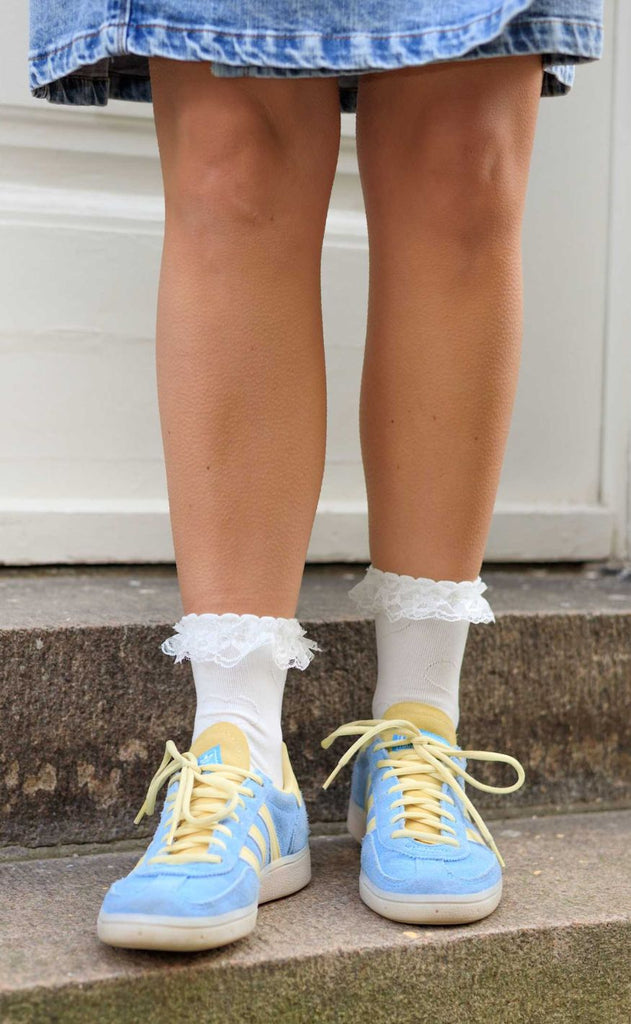 Black Colour Strømper - Lia - White