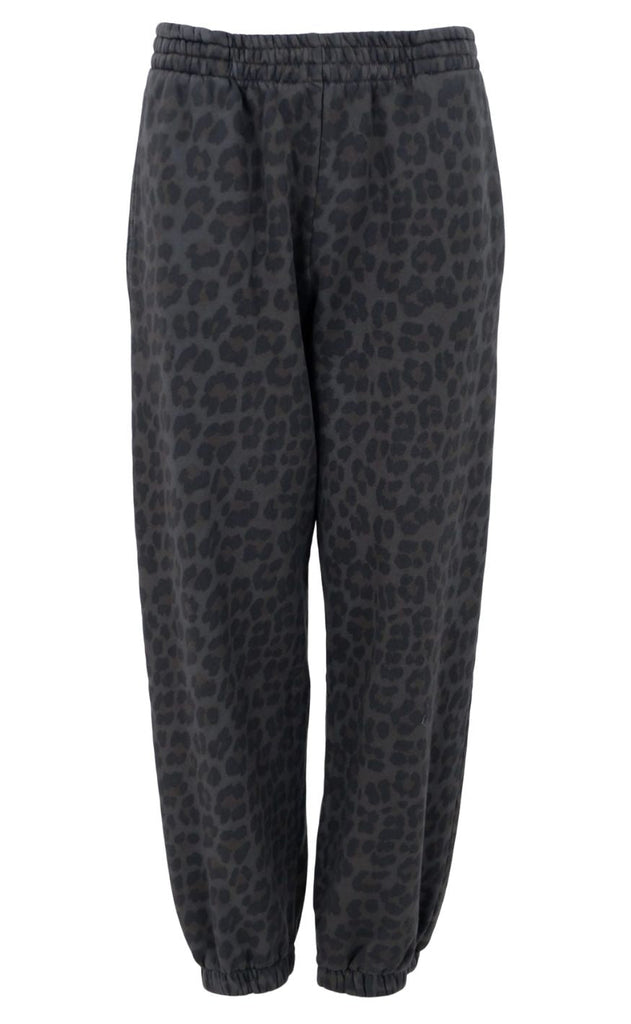 Black Colour Sweatpants - Zelda - Grey leopard