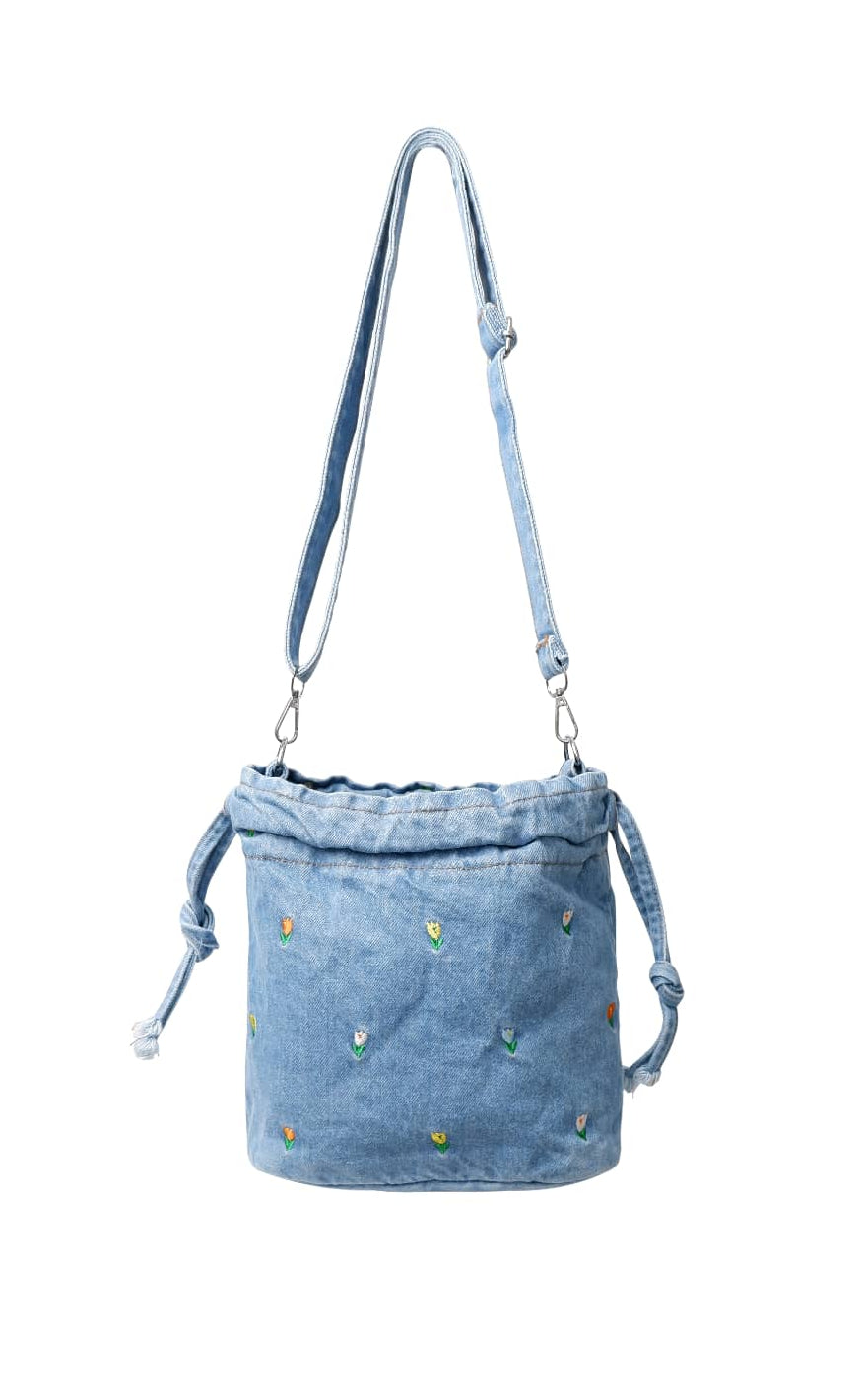Black Colour Taske - Tulip - Lt. Denim Blue