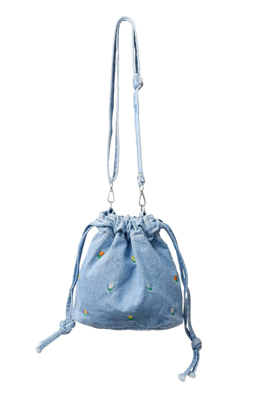 Black Colour Taske - Tulip - Lt. Denim Blue