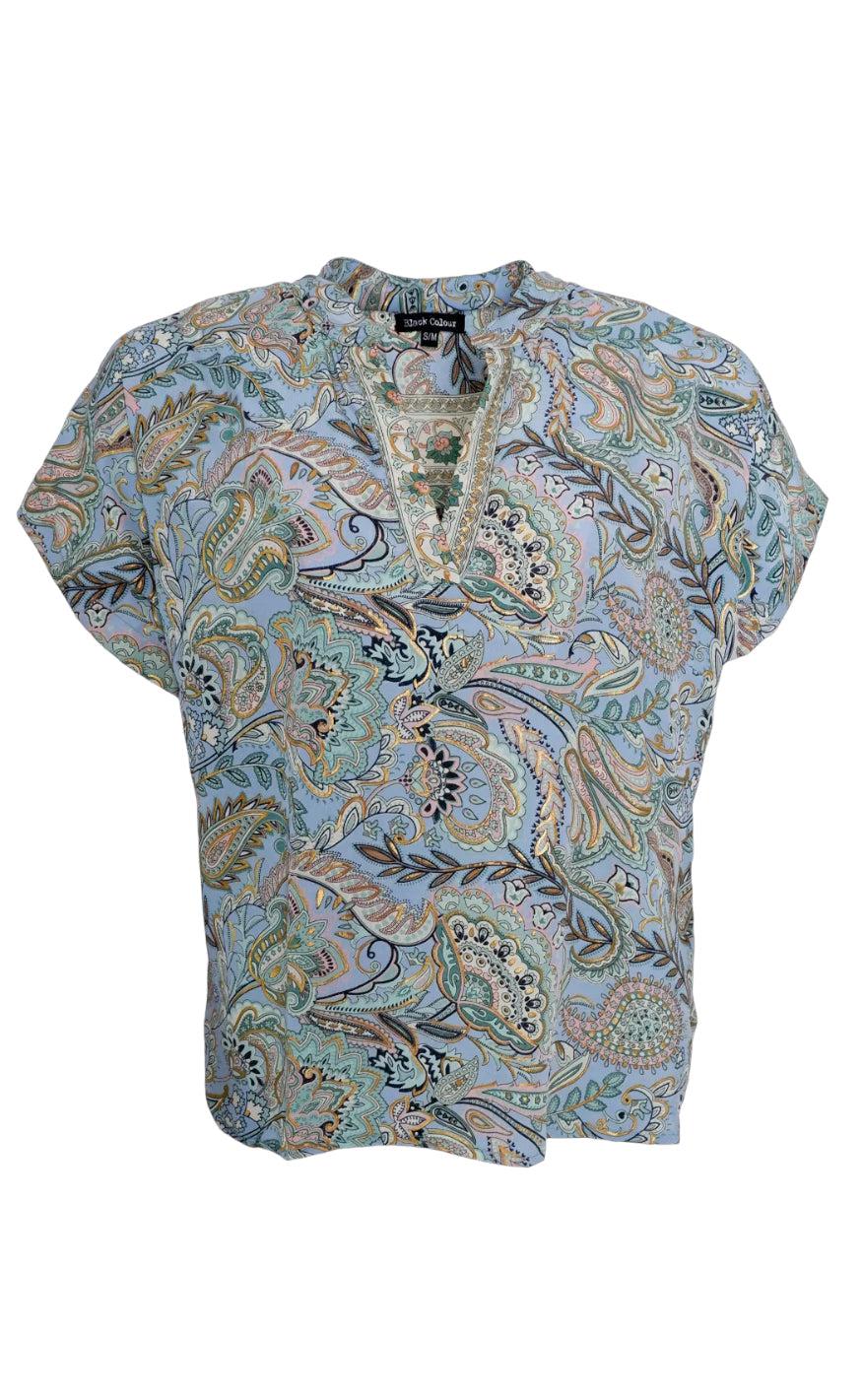 Black Colour Top - Luna Andrea - Blue Garden