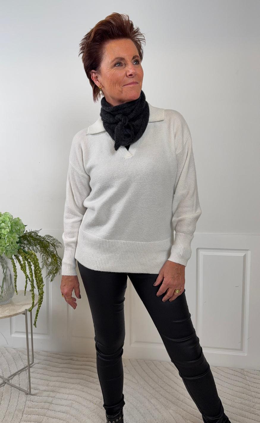 Black Colour Tørklæde - Dell Knitted Mini - Dk. Grey Melange