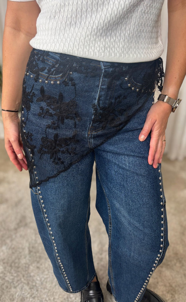 Black Colour Tørklæde - Miriana Lace - Black