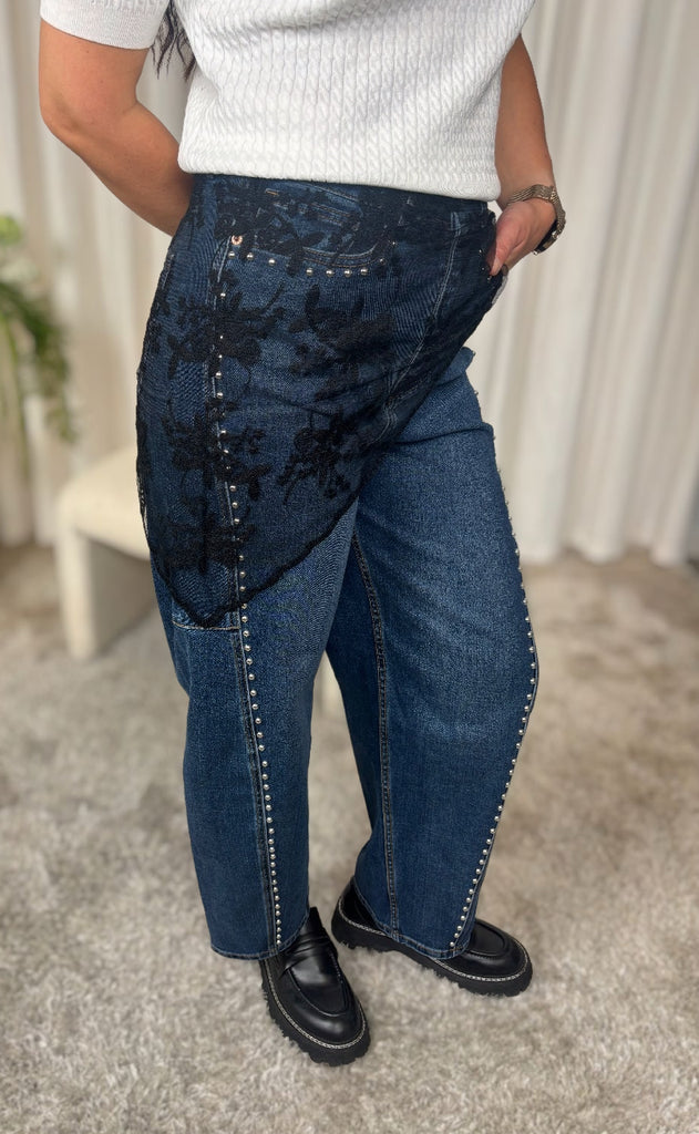 Black Colour Tørklæde - Miriana Lace - Black