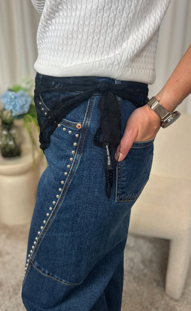 Black Colour Tørklæde - Miriana Lace - Black