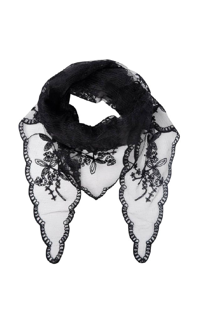 Black Colour Tørklæde - Miriana Lace - Black