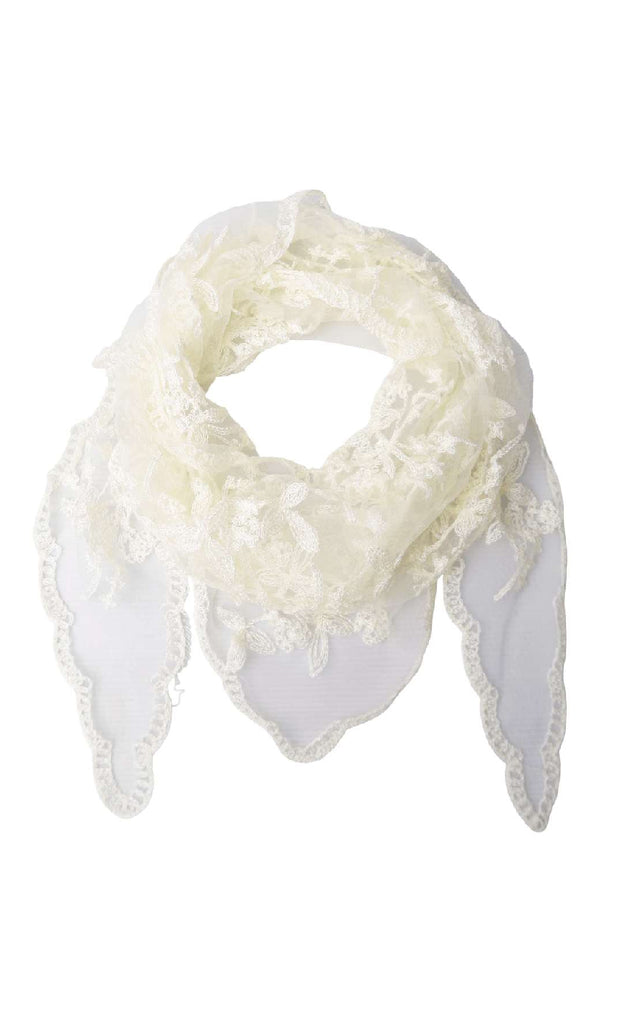 Black Colour Tørklæde - Miriana Lace - Butter Yellow