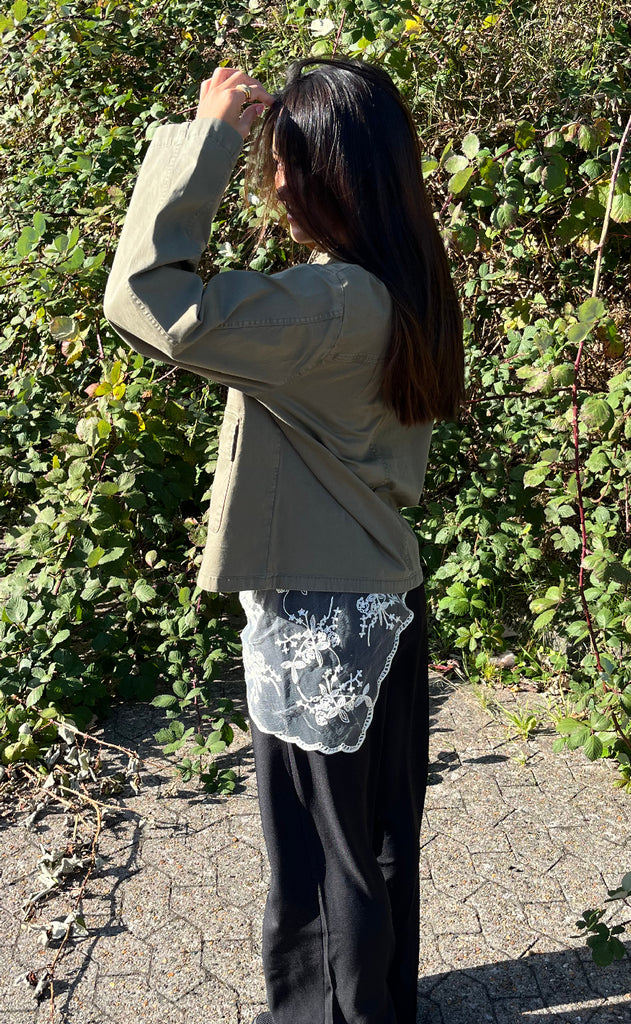 Black Colour Tørklæde - Miriana Lace - Butter Yellow