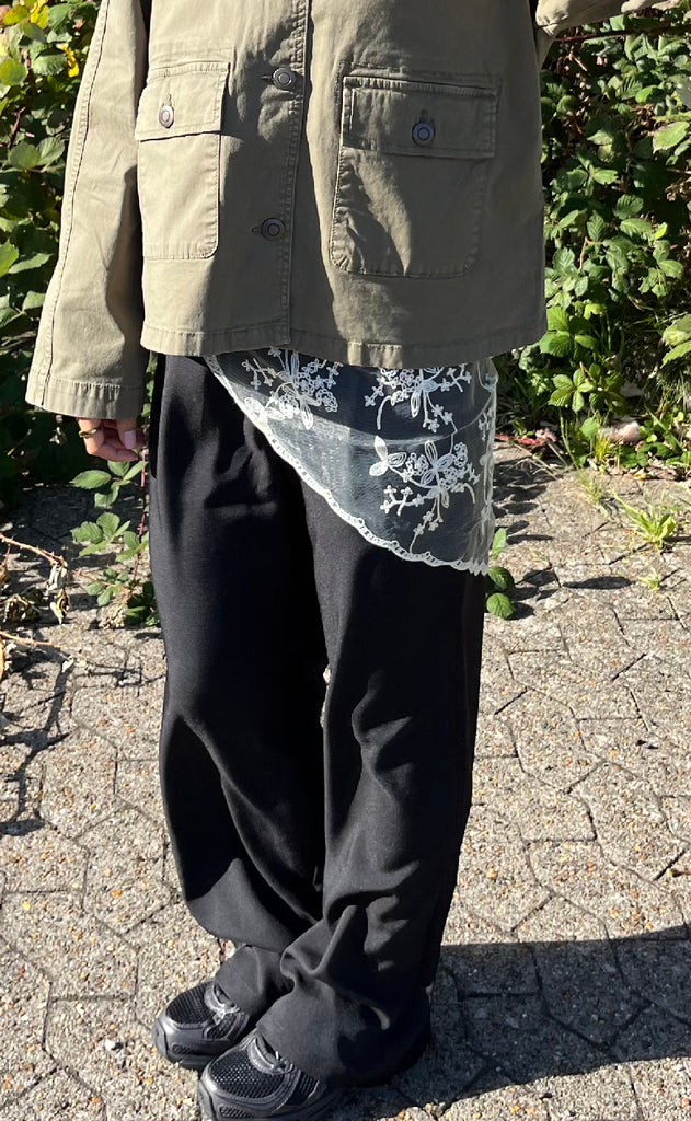 Black Colour Tørklæde - Miriana Lace - Butter Yellow