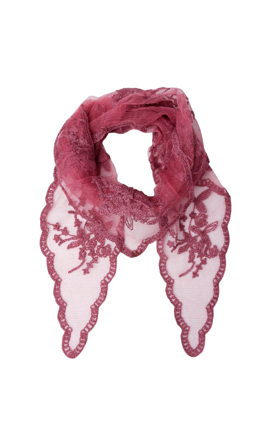 Black Colour Tørklæde - Miriana Lace - Wine