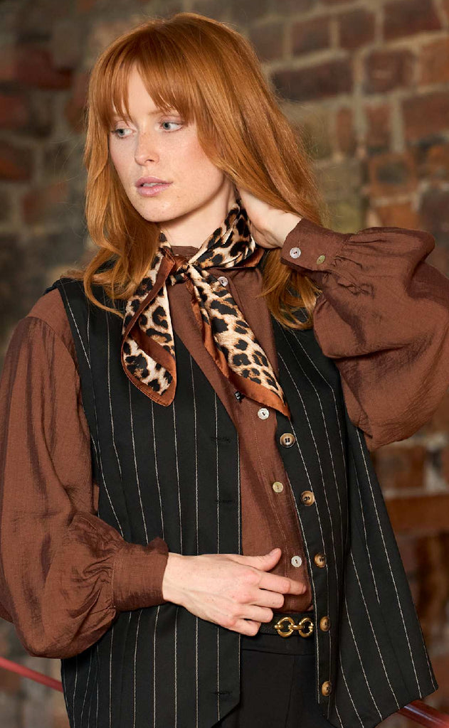 Black Colour Tørklæde - Nira Mini - Leo