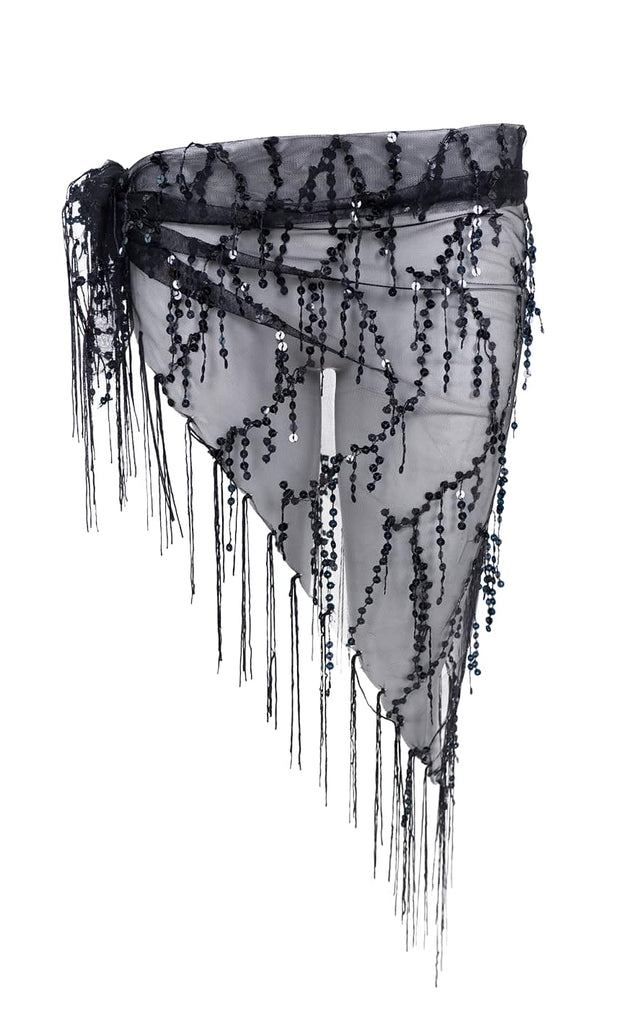 Black Colour Tørklæde - Nita Sequin - Black