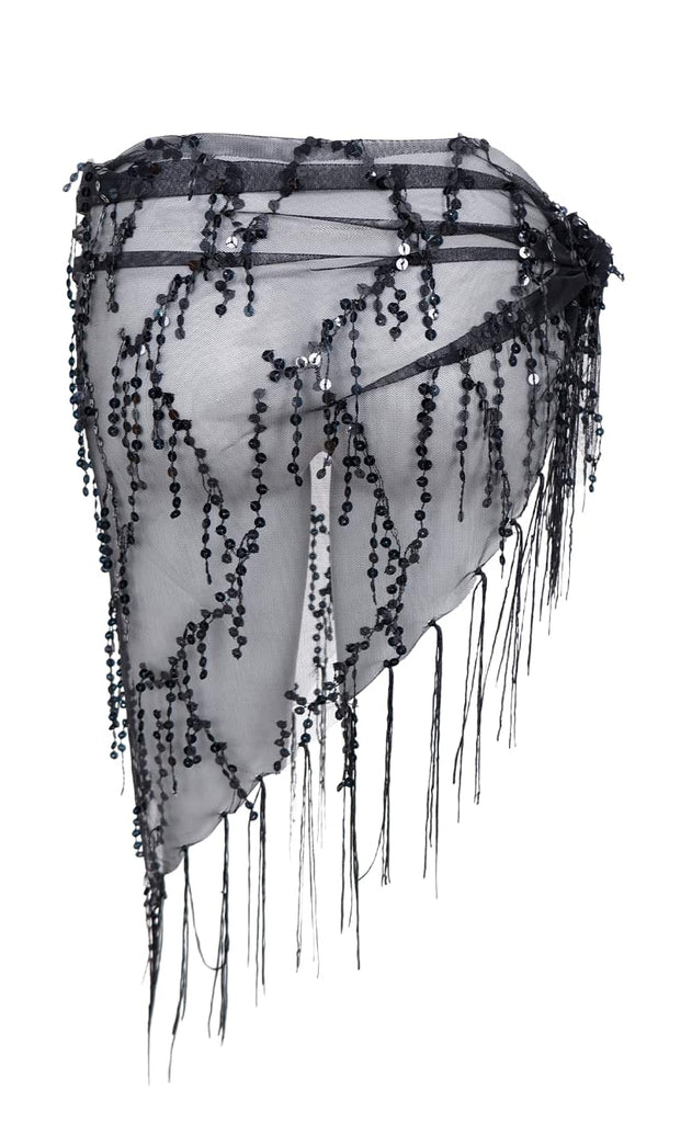 Black Colour Tørklæde - Nita Sequin - Black