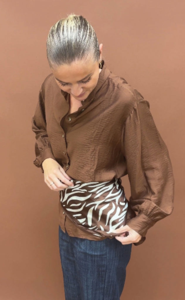 Black Colour Tørklæde - Sira Mini - Mocca