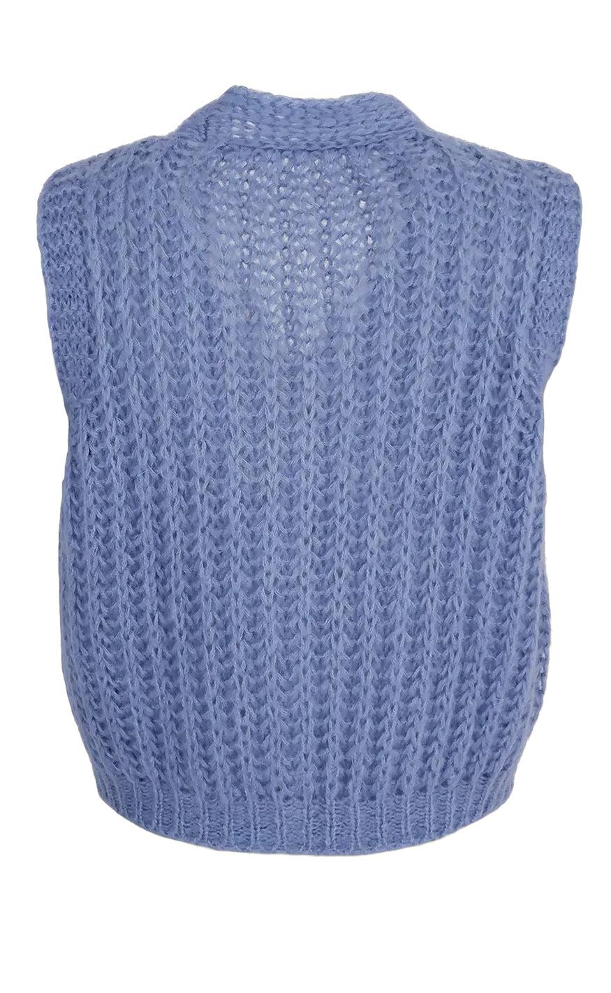 Black Colour Vest - Casey - Soft Blue