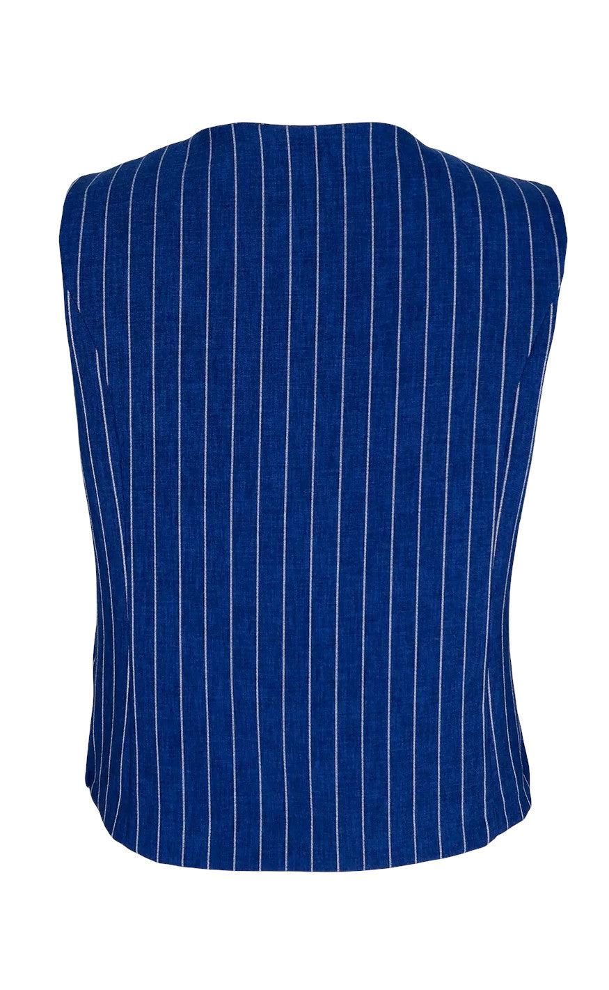 Black Colour Vest - Chicago - Blue Stripe