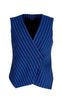 Black Colour Vest - Chicago - Blue Stripe