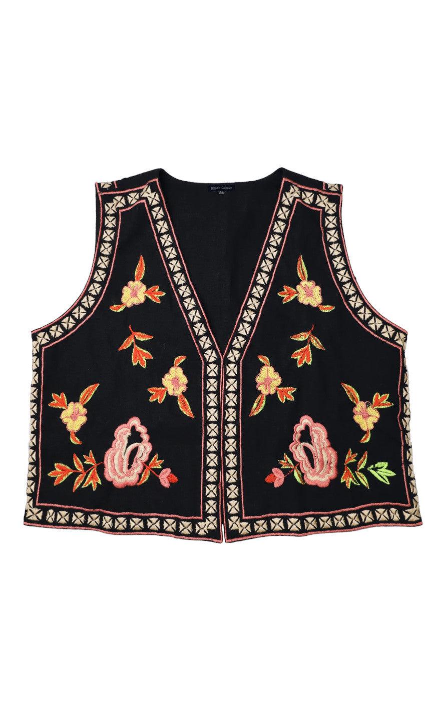 Black Colour Vest - Lulu - Black