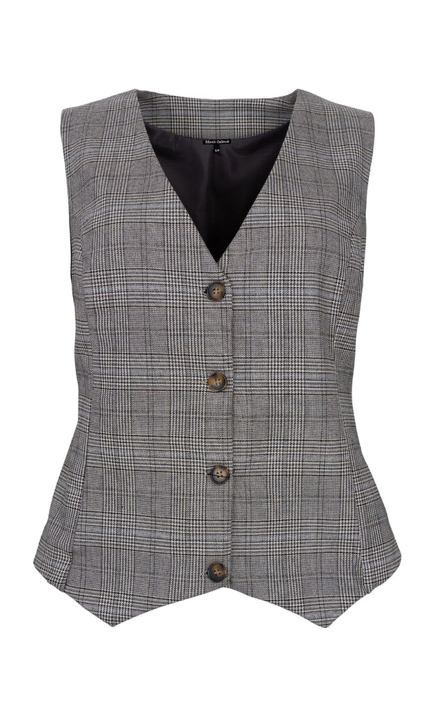 Black Colour Vest - Nikka - Grey