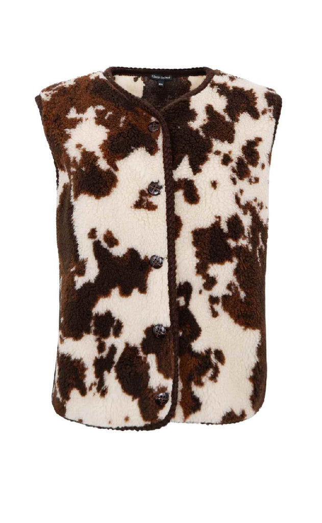 Black Colour Vest - Nora - Brown