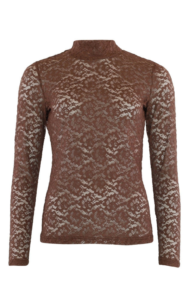 Continue Bluse - Alberte - Brown