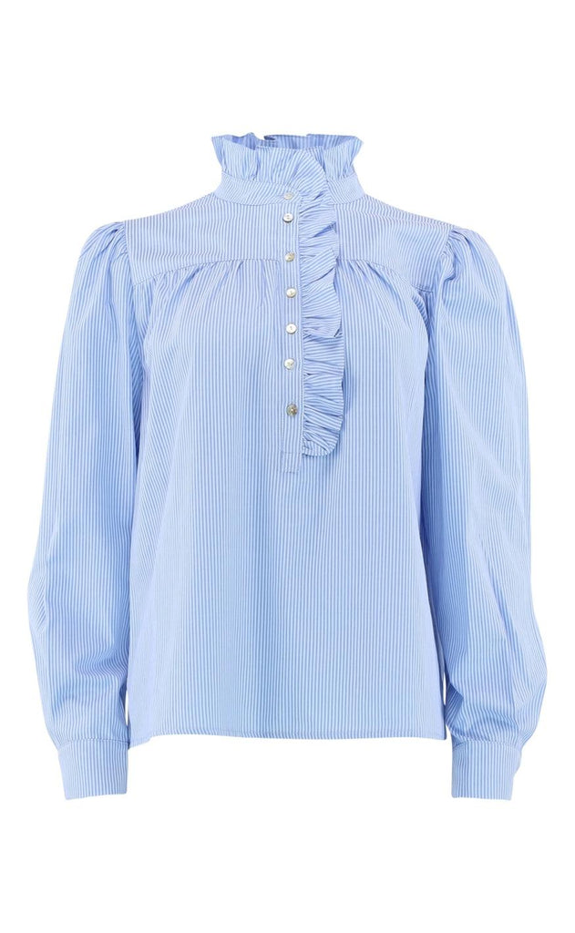 Continue Bluse - Ariana - Small Blue Stripe