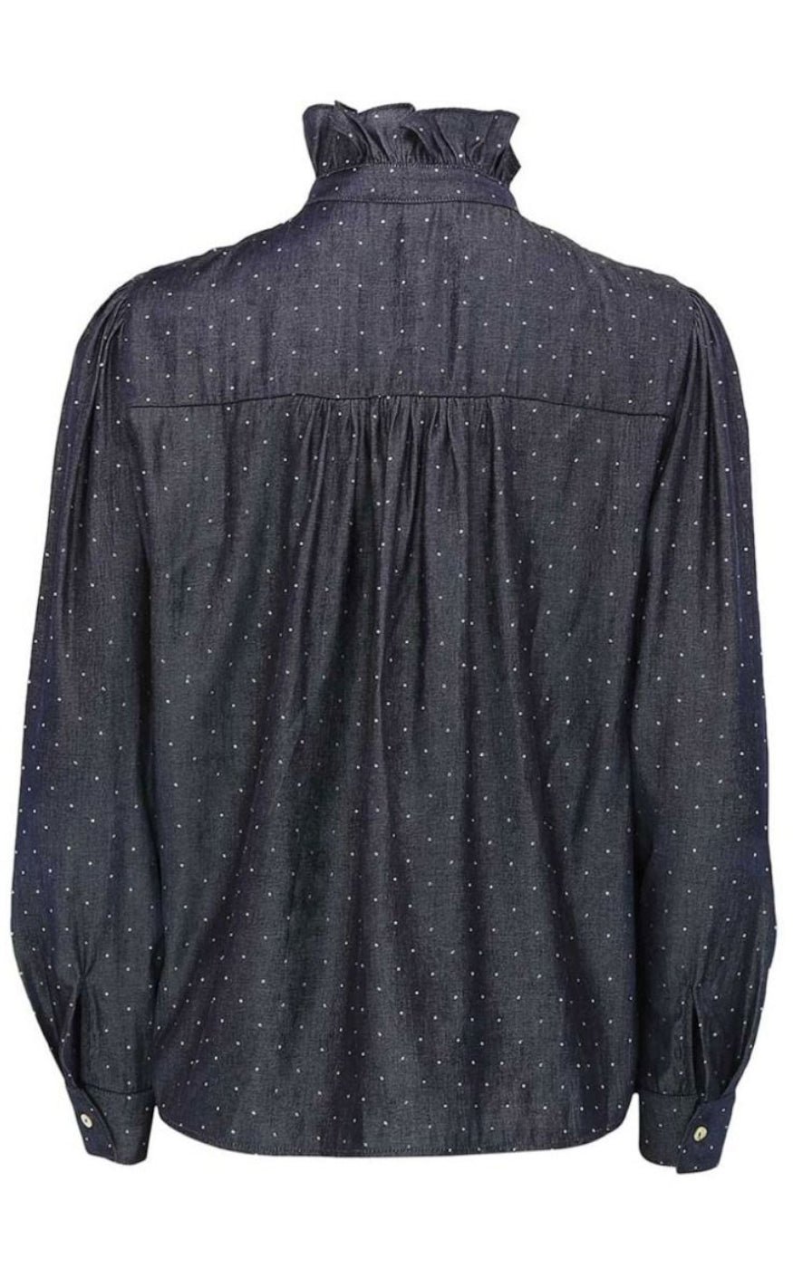 Continue Bluse - Ariana Studs - Dark blue