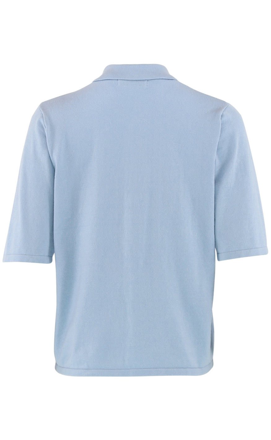 Continue Bluse - Diane Polo - Light Blue