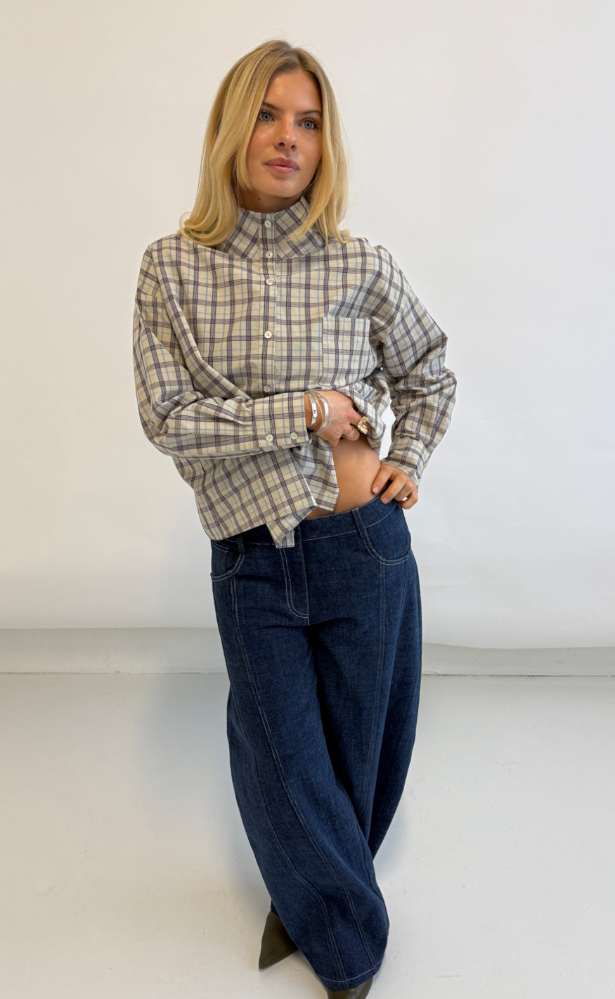 Continue Bluse - Jessie - Blue Check