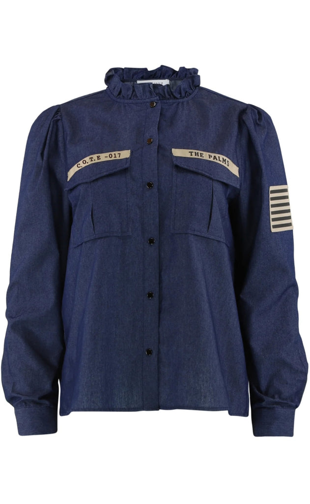 Continue Bluse - Mili Patch Chambre - Denim Blue