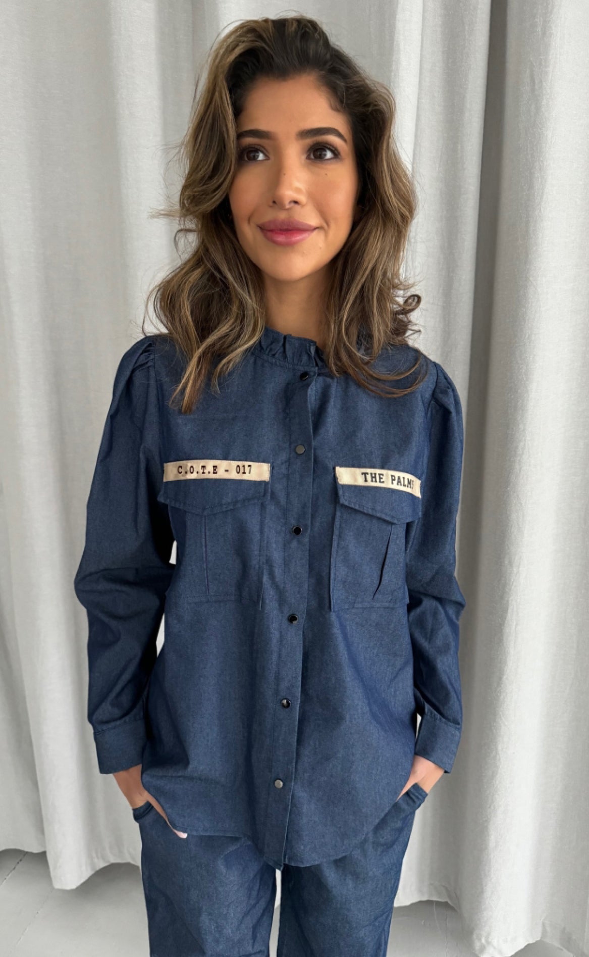 Continue Bluse - Mili Patch Chambre - Denim Blue