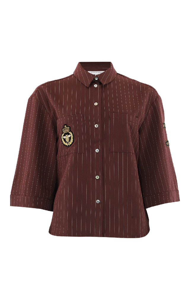 Continue Bluse - Mili Pinstripe - Bordox Stripe