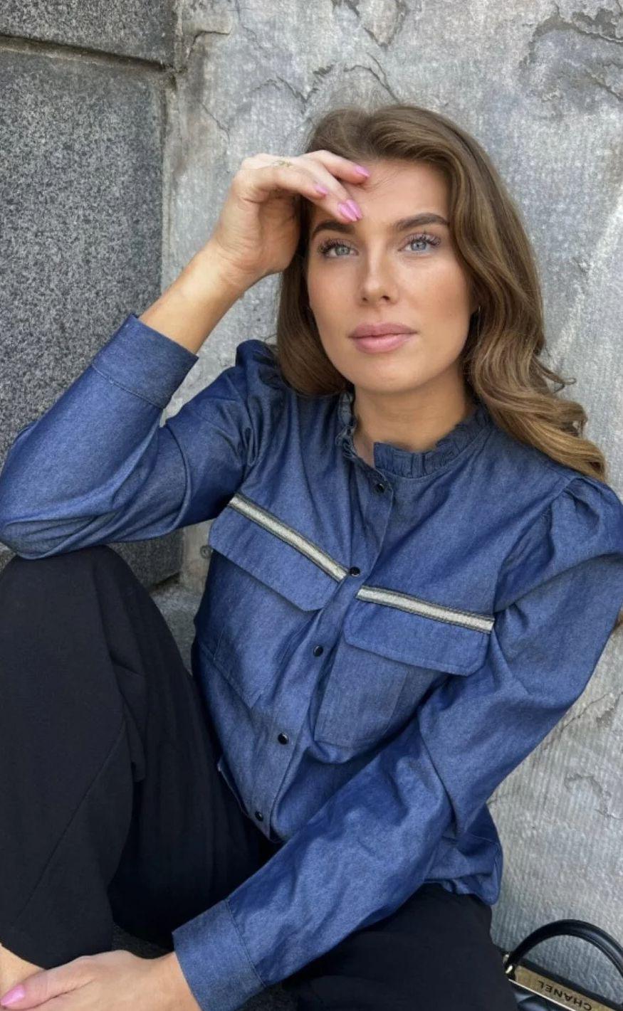 Continue Bluse - Mili Sequens - Denim