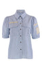 Continue Bluse - Mili Stripe Patch - Blue / White