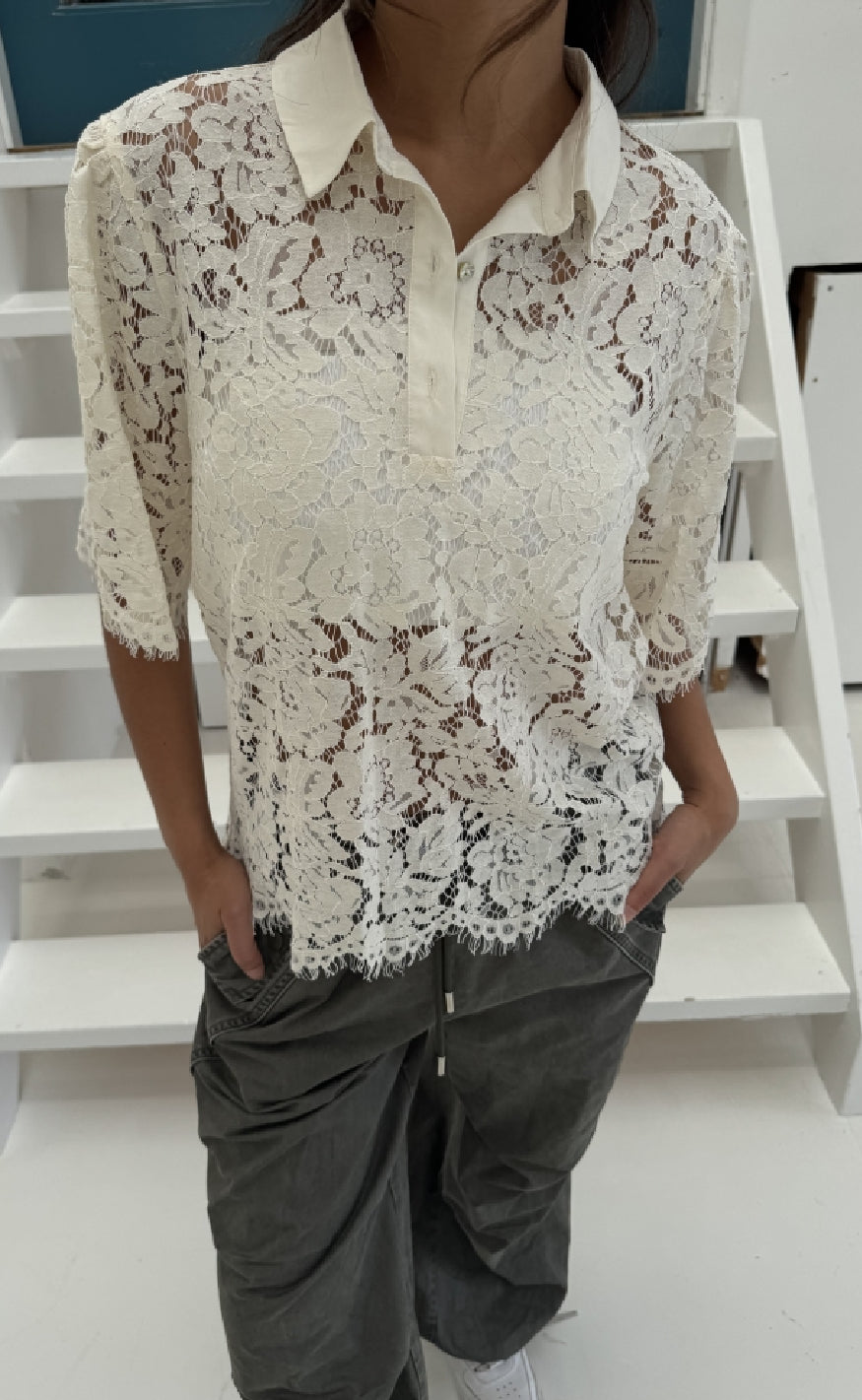 Continue Bluse - Paloma Lace - Off White