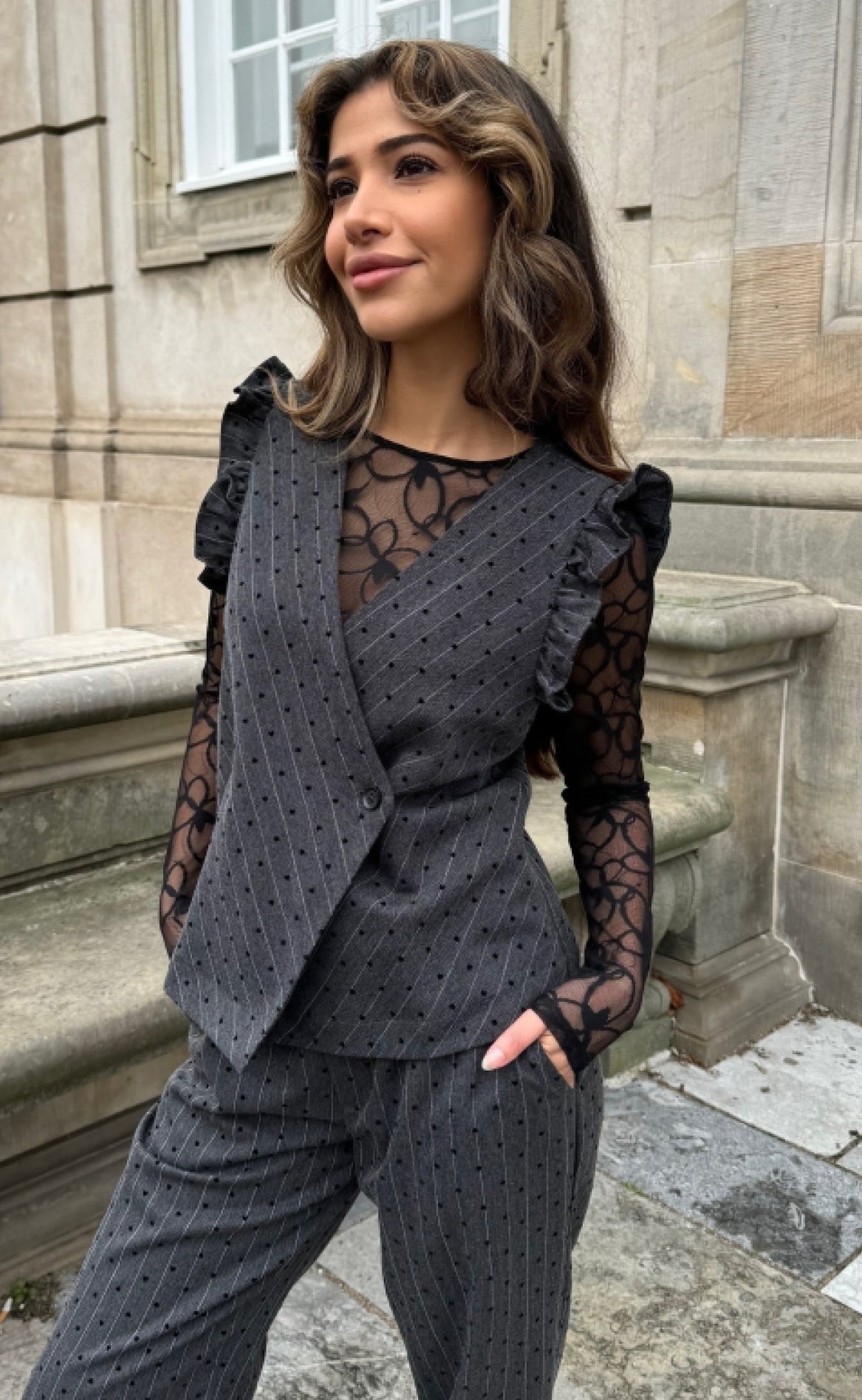 Continue Bluse - Shannie Mesh - Black
