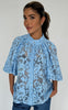 Continue Bluse - Sia Big Lace - Sky Blue