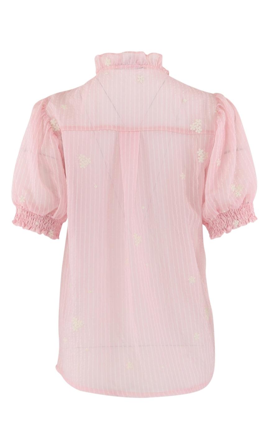 Continue Bluse - Silke Chiffon - Rose