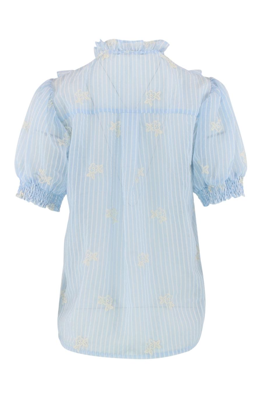 Continue Bluse - Silke Chiffon - Sky Blue