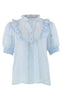 Continue Bluse - Silke Chiffon - Sky Blue