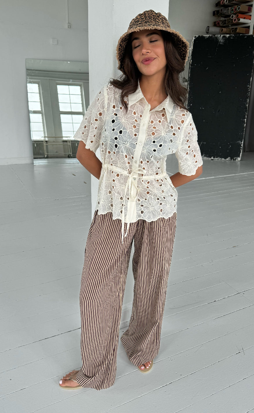 Continue Bukser - Noah - Brown Small Stripe
