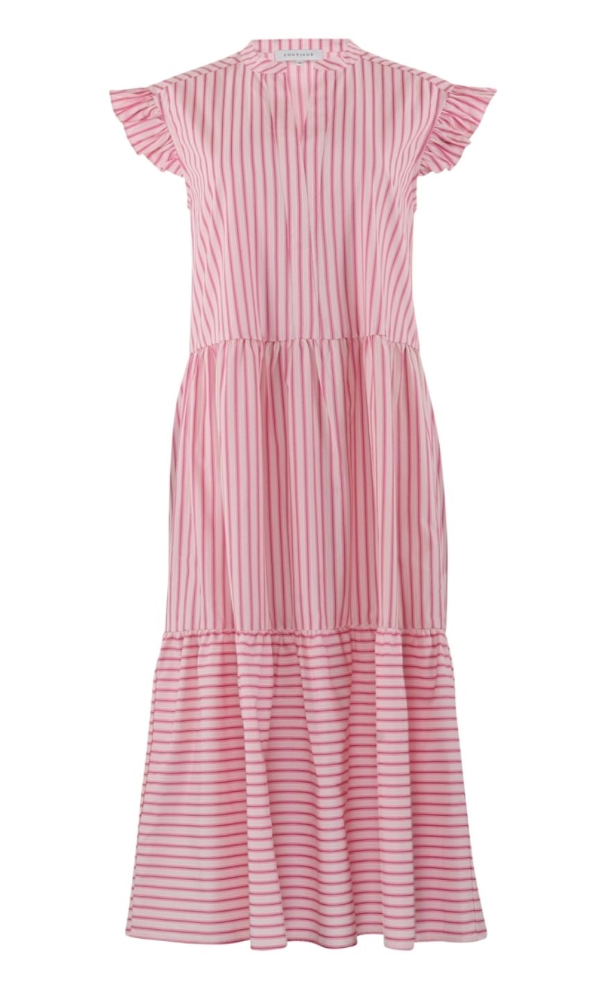 Continue Kjole - Bea Long - Pink Stripe