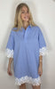 Continue Kjole - Klara Embrodery - Blue Stripe