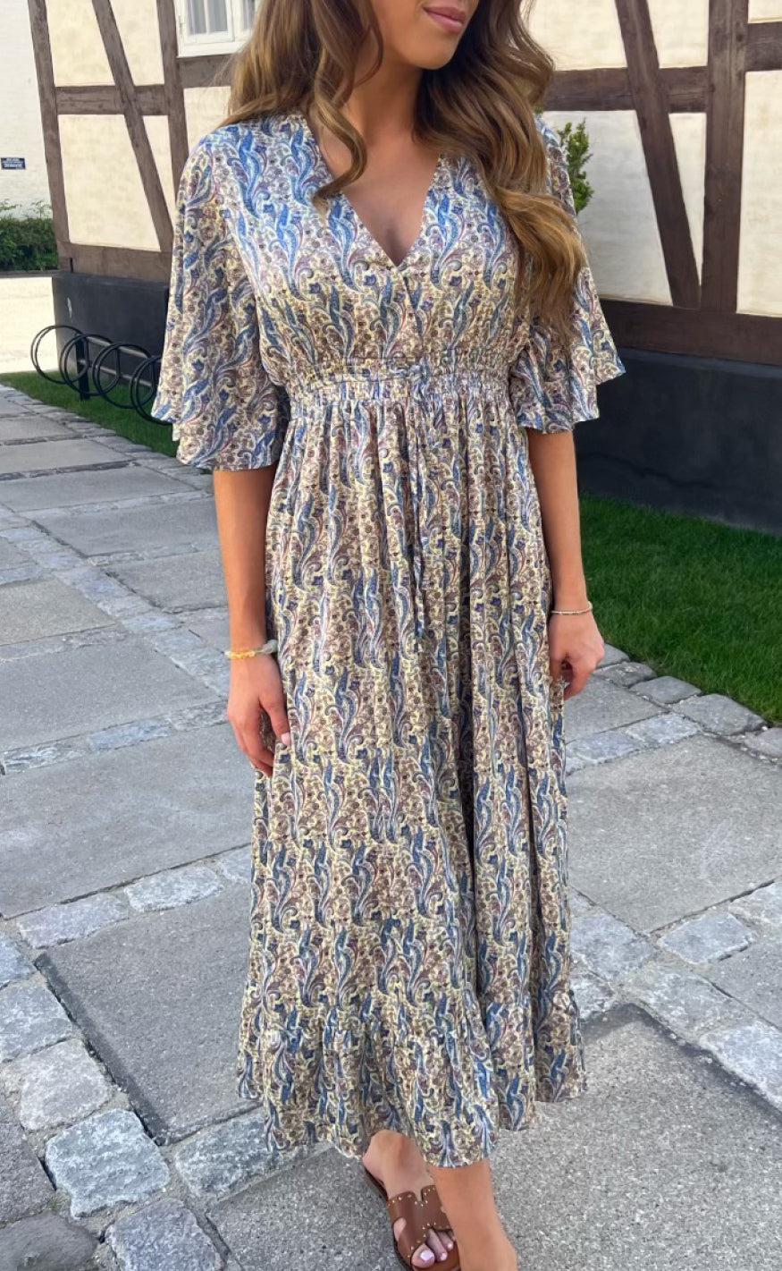 Continue Kjole - Thilde - Yellow Paisley