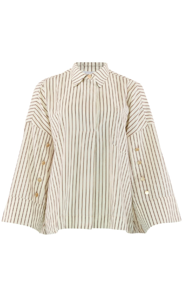 Continue Skjorte - Klara - Brown Stripe