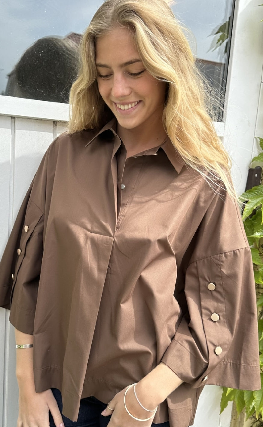 Continue Skjorte - Klara Wide - Brown