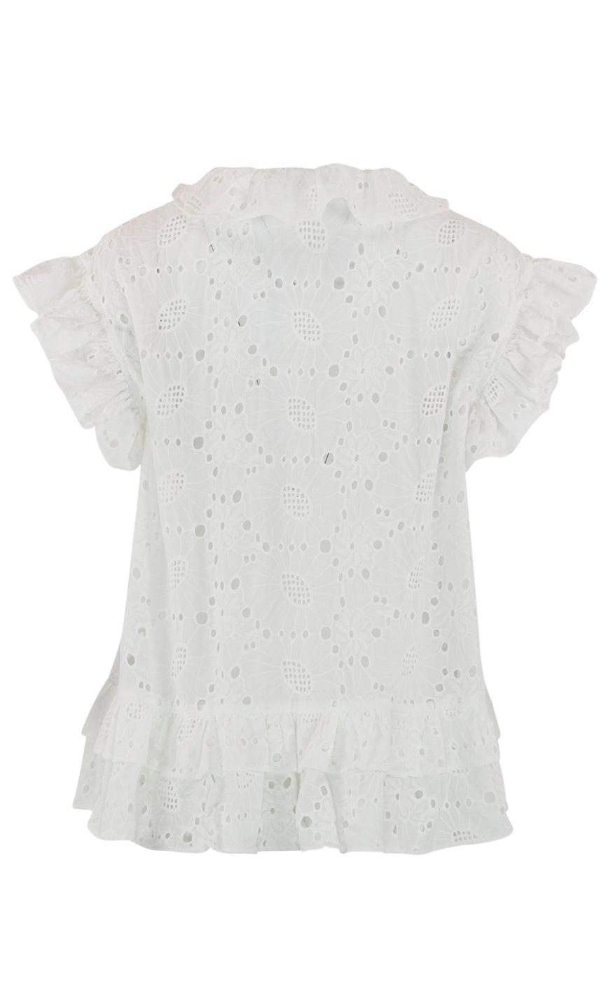 Continue Top - Lee Fringels Anglaise - White