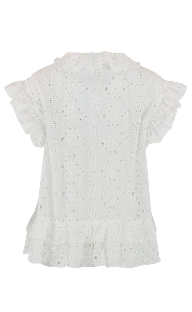 Continue Top - Lee Fringels Anglaise - White