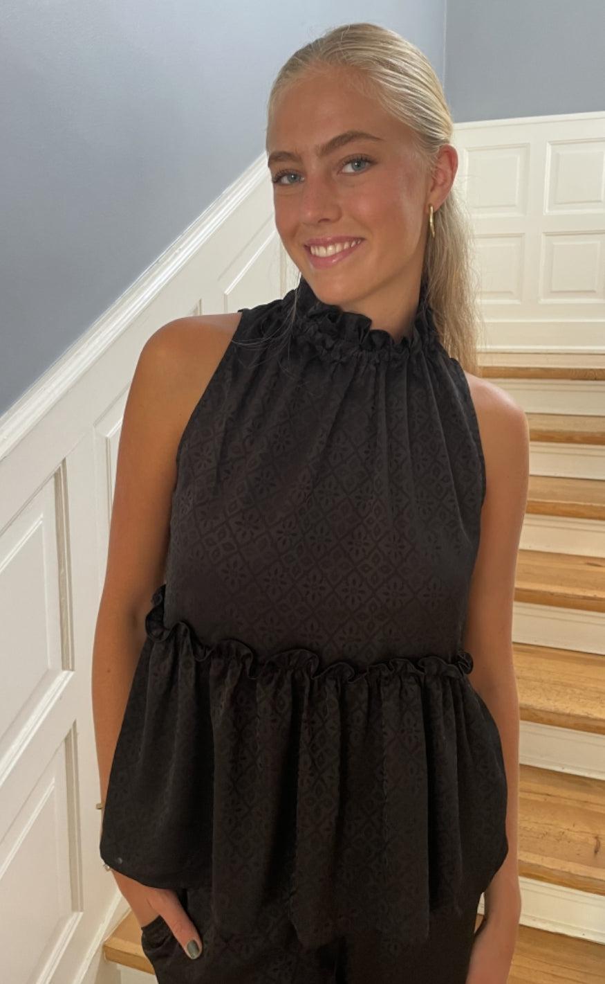 Continue Top - Liva Fringles - Black Print